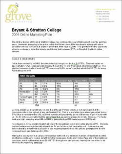 Bryant & Stratton College - Marketing Plan