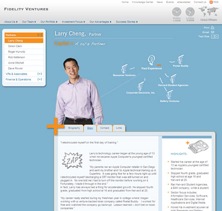 Fidelity Ventures Web Site